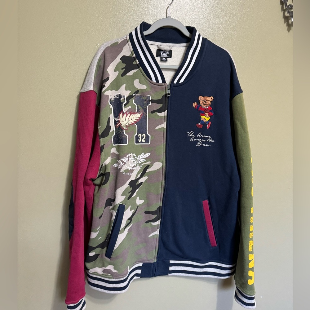 Hustle Gang Zip Up Jacket, Size 3X